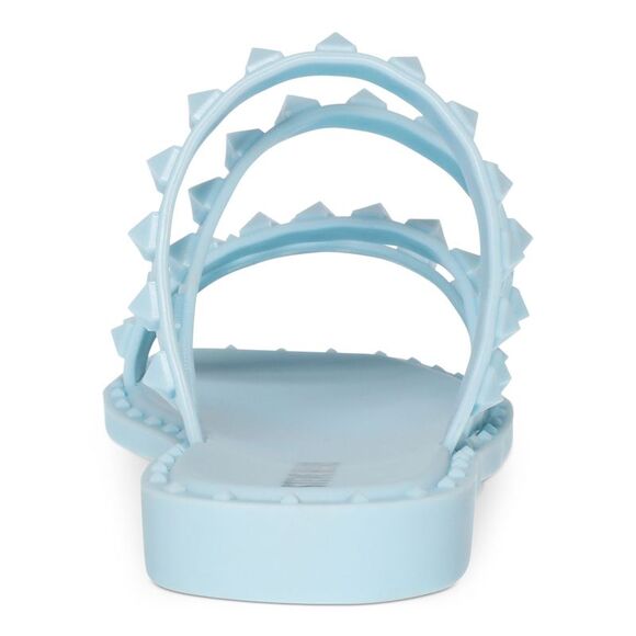 NWT STEVE MADDEN Womens Blue Skyler-j Toe Block Heel Slip On Slide Sandals 7 M - Picture 2 of 5